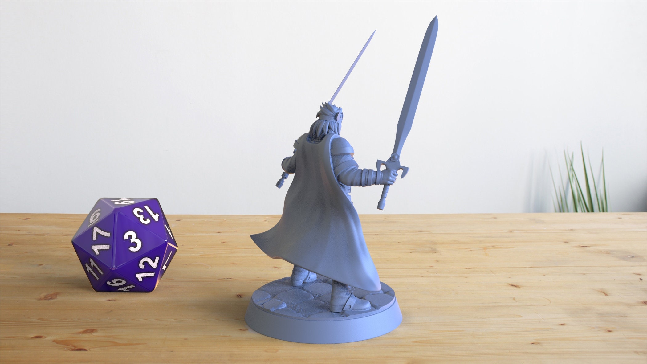 Human Male Warrior Dual Sword Fighter Figures for D&D Etsy