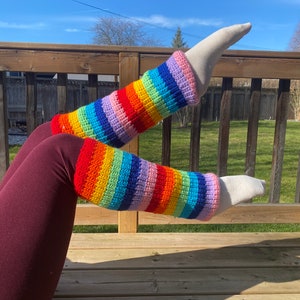Leg Warmers | Fingerless Gloves | Rainbow