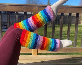 Leg Warmers | Fingerless Gloves | Rainbow