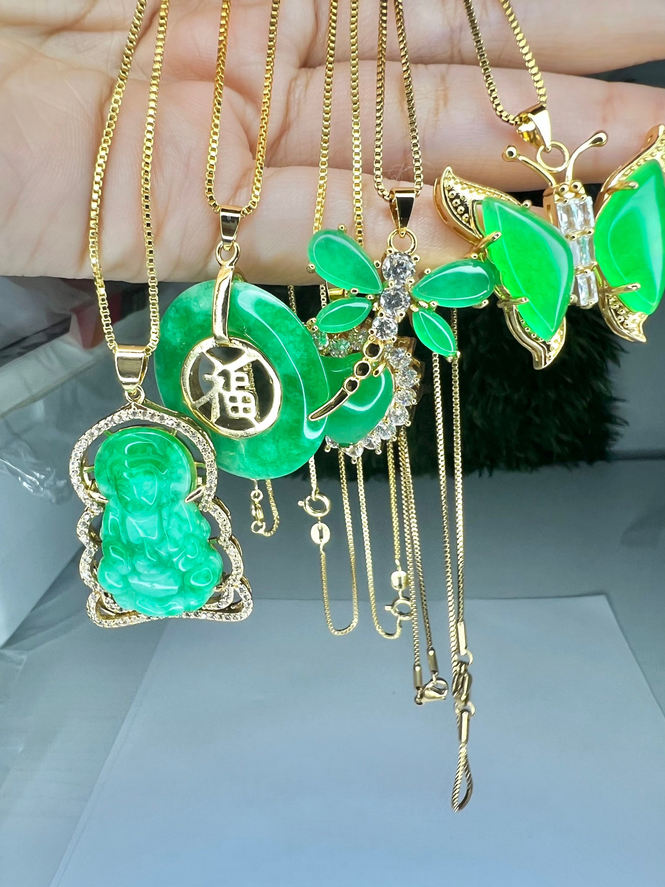 Jade butterfly necklace discount