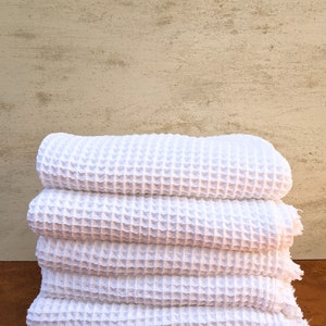 Cotton WAFFLE Pique Honeycombe Fabric Material 150cm Wide Ecru, Cream, Rose  Pink, White, Blue, Green Mint, Grey, Mustard, Dark Ochre 