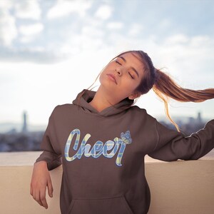 Plaid Cheer Print Hoodie, Team Pride, Cheer Mom Graphic Pullover