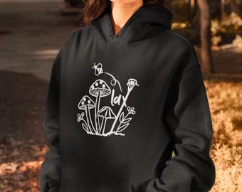 Boho Lacrosse Bee Mushroom Hoodie, Lunar Graphic Pullover for Girls Women