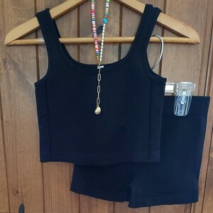 Seamless Crop Tank & Short Set, 2 Piece Activewear, Athletic Gym Set, Gift Idea