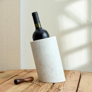 Edele White Marble Wine Bottle Holder