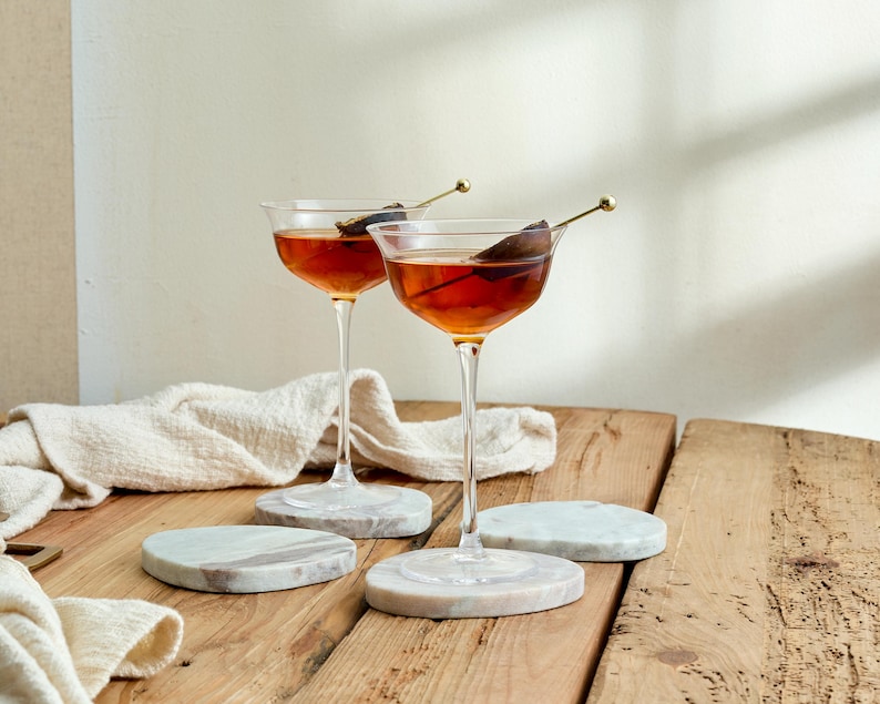 Natural Polished Marble Coasters Irregular Shape from What a Host Home