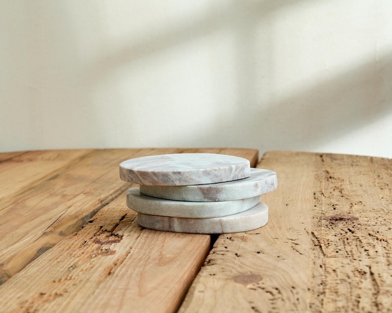 Natural Polished Marble Coasters Irregular Shape from What a Host Home