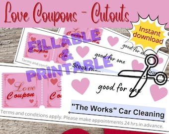 Formulaire PDF de coupon d'amour à remplir : cadeau imprimable pour la Saint-Valentin