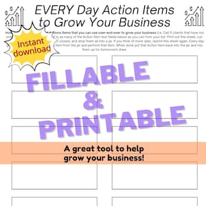 Business Growth Action Items Form - PDF Fillable and Printable