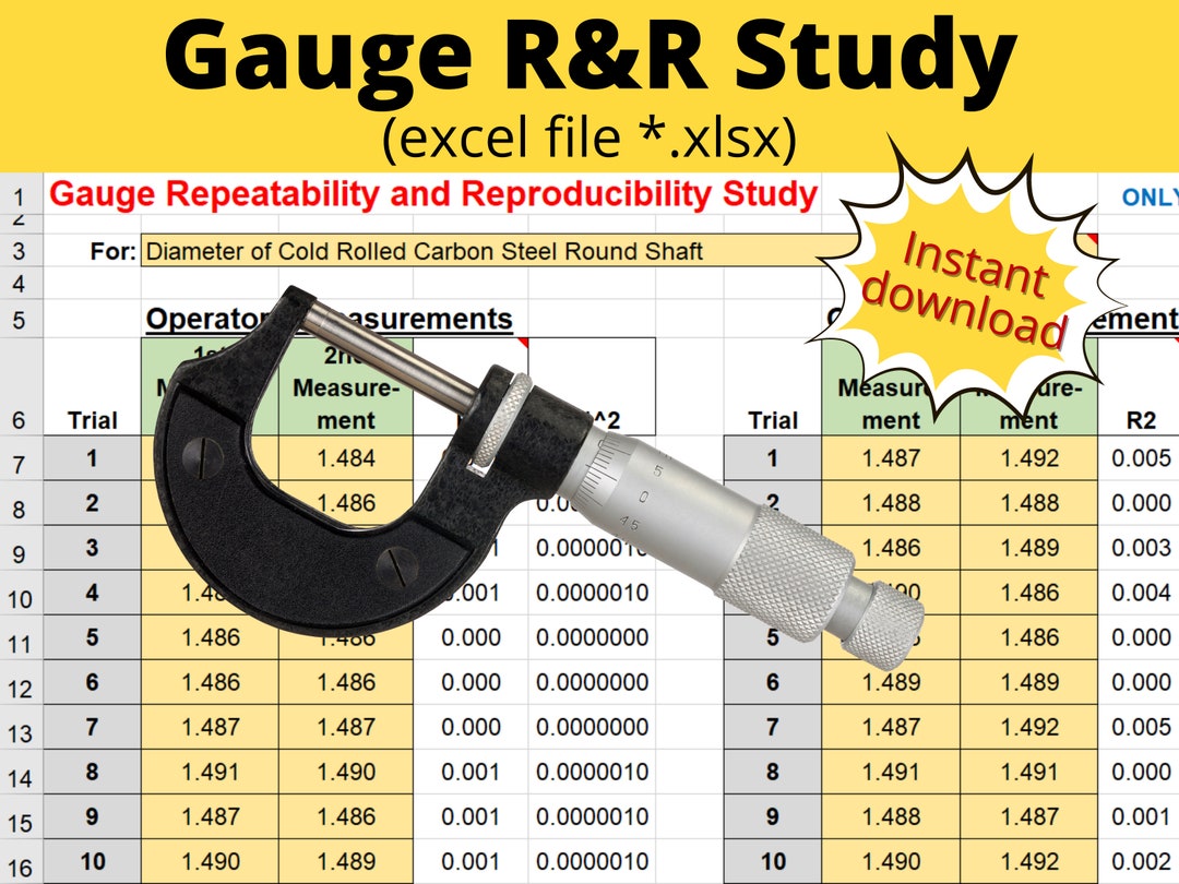 Gauge R&R Study Spreadsheet excel Gauge Repeatability / Reproducibility Gauge R&R Study Spreadsheet excel Gauge Repeatability / Reproducibility