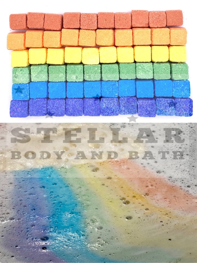 Rainbow Bath Bomb Embeds light Dye Load Etsy