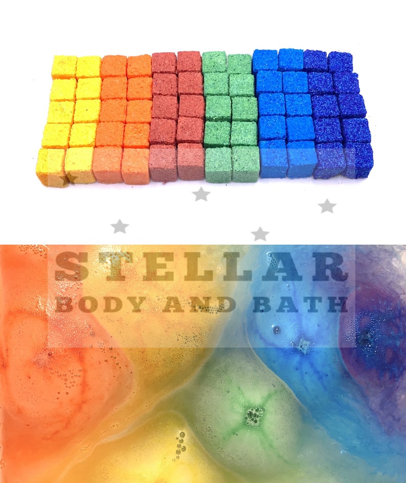 Rainbow Bath Bomb Embeds - (Heavy Dye Load) image 1