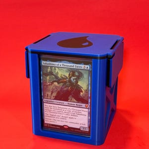 Blue Slab Commander Deck Box MTG Deck Box Fits 100 Double Sleeved Cards TCG Deco Box Double Front Display Commander