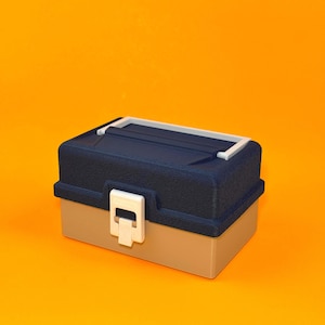 Blaue Fische Tackle Deck Box und Würfel Aufbewahrung für Magic The Gathering EDH Kommandant Dan Dan Deck Box MTG Passend für 100 doppelärmelige Karten TKG