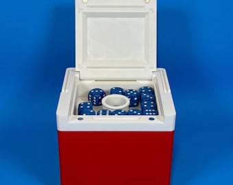 Red Ice Cooler Deck Box and Dice Storage for MTG Deck Box EDH Commander Custom Deck Box TCG Storage Fits 100 Double Sleeved Tcg Cards