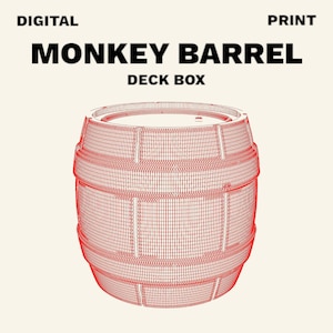 Caja de mazo Monkey Barrel con impresión digital para Magic The Gathering, MTG, EDH, Commander, caja de mazo personalizada, almacenamiento TCG con capacidad para 100 cartas TCG con funda doble