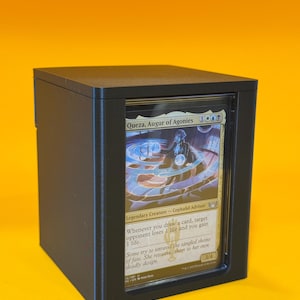 Black Commander Deck Box For Magic The Gathering MTG Deck Box Fits 100 Double Sleeved Cards TCG Deck Box Front Display Commander