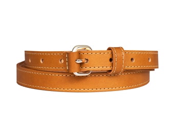 Classic Tan Casual HANDCRAFTED 100% FULL GRAIN Leather Belt Made in Australia. Gift for her, Gift for girlfriend