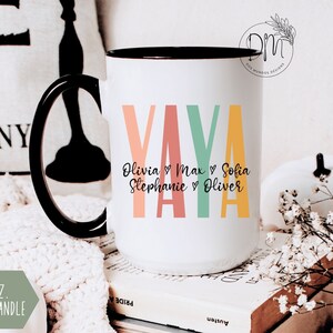 Yaya Mug With Grandkids Names Mug for Yaya Personalized Yaya Coffee Mug Custom Kids Names Yaya Cup Yaya Mother’s Day Yaya Gift for Yaya Mug