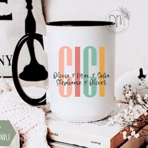Gigi Mug With Grandkids Names Mug for Gigi Personalized Gigi Coffee Mug Custom Kids Names Gigi Cup Gigi Mother’s Day Gigi Gift for Gigi Mug
