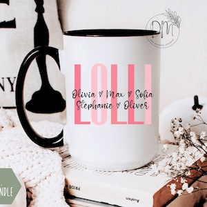 Lolli Mug With Grandkids Names Mug for Lolli Personalized Lolli Coffee Mug Custom Kids Name Lolli Cup Lolli Mothers Day Lolli Gift for Lolli