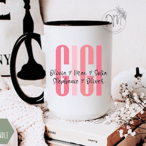 Gigi Mug With Grandkids Names Mug for Gigi Personalized Gigi Coffee Mug Custom Kids Names Gigi Cup Gigi Mother’s Day Gigi Gift for Gigi Mug