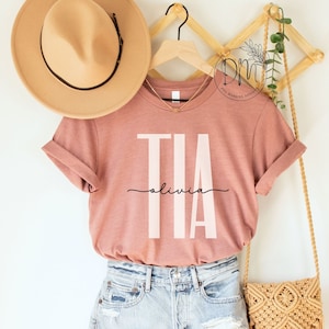 Tia Shirt, Personalized Tia Shirt, Custom Name Tia T-shirt, Custom Gift For New Tia Pregnancy Reveal Tia T-shirt Tia Mother&#39;s Day Gift Tia