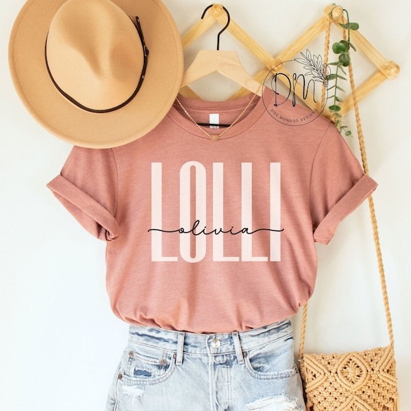 Lolli Shirt, Personalized Lolli Shirt, Custom Lolli T-shirt Custom Gift For New Lolli Pregnancy Reveal Lolli T-shirt Lolli Mother's Day Gift