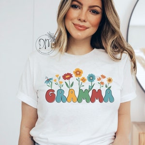 Gramma Shirt, Wildflowers Gramma Tshirt, Retro Gramma Tee, Gramma Life, Gift for Gramma, Mothers Day Gift for Grandma, Blessed Gramma Gift