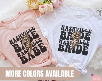Nashville Bachelorette Party Shirts, Nashville Bride Leopard Print Tee, Nashville Babe Bolt Shirt, Retro Nash Bash Bachelorette Bridal Party