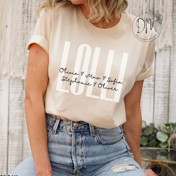 Lolli Shirt, Personalized Lolli T-shirt, Lolli Shirt With Grandkid Names Lolli Shirt, Lolli Custom Shirt for Lolli Mothers Day Grandma Gift