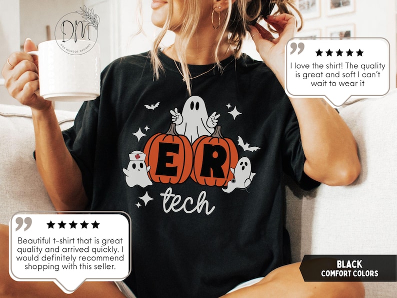 Halloween ER Tech Shirt ER Tech Halloween Shirt Spooky ER Technician Shirt Halloween Emergency Room Tech Shirt Er Tech Pumpkin Tshirt image 5