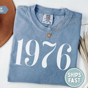 1976 Shirt, 50th Birthday Shirt, 1976 T-shirt, 1976 Birth Year Shirt, Hello Fifty Shirt, Vintage 1976 Shirt, Est 1976 Tee 1976 Birthday Gift image 2