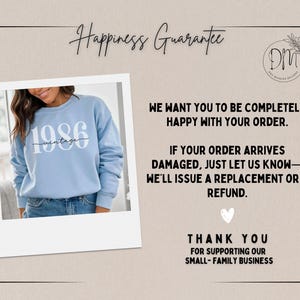 1986 Sweatshirt 40th Birthday Sweatshirt 40th Birthday Gift for 40th birthday Sweater Vintage 1986 Sweatshirt Established 1986 Sweater image 7