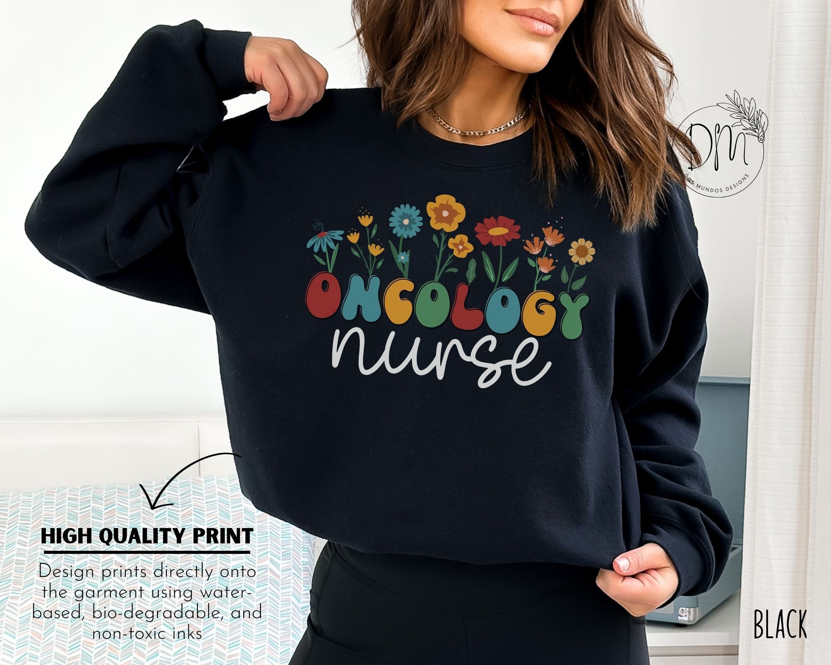 Oncology Nurse Sweatshirt Wildflowers Oncology Nurse - Etsy