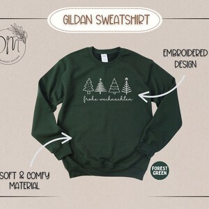 Embroidered Frohe Weihnachten Sweatshirt Embroidered Christmas Sweatshirt 2025 German Christmas Sweatshirt Embroidered Fröhliche Weihnachten immagine 2