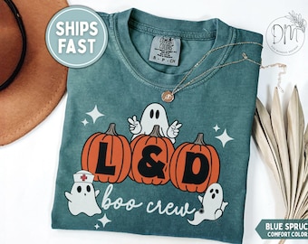 Labor and Delivery Halloween Shirt, Halloween L&D Boo Crew, Labor and Delivery Nurse Halloween Tee Spooky LD Squad Hospital Halloween Party