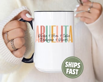 Abuelita Mug with Grandkids Names Mug for Abuelita Mug Personalized Abuelita Coffee Mug Custom Abuelita Gift for Abuela Dia de las Madres