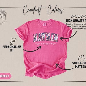 Camisa personalizada para abuela, camisa floral para abuela con nombres de nietos, regalo personalizado para abuela, regalo para el día de la madre, Grammy imagen 4