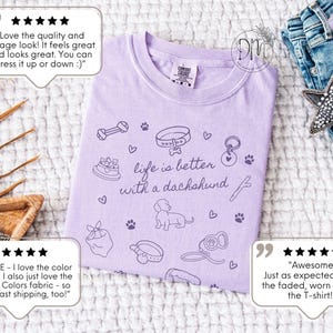Dachshund Shirt Dachshund Mom Shirt Dachshund Lover Gift for Weenie Mom Shirt Weiner Dog Shirt Dachshund Comfort Colors Shirt Doxie Shirt image 4
