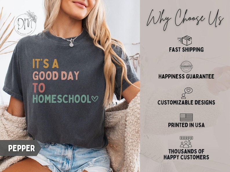 Homeschooling Shirt Homeschool Mom Shirt Good Day to Homeschool Shirt Homeschool Mom Gift for Homeschooling Mama Shirt Comfort Colors immagine 7