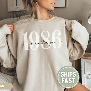 1986 Sweatshirt 40th Birthday Sweatshirt 40th Birthday Gift for 40th birthday Sweater Vintage 1986 Sweatshirt Established 1986 Sweater image 1