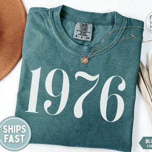1976 Shirt, 50th Birthday Shirt, 1976 T-shirt, 1976 Birth Year Shirt, Hello Fifty Shirt, Vintage 1976 Shirt, Est 1976 Tee 1976 Birthday Gift image 1