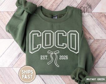 Coco Sweatshirt Coco Established Sweatshirt New Coco Est Sweatshirt Custom Coco Gift for Coco Mothers Day Gift Coco Sweater Coco Crewneck