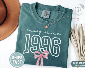 Sassy Since 1996 Shirt 30th Birthday Shirt 1996 Shirt 1996 Pink Bow Shirt Hello 30 Shirt 30th Birthday Gift for 30th birthday