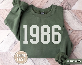1986 Sweatshirt 40th Birthday Sweatshirt 40th Birthday Gift for 40th birthday Sweater 1986 Sweater Established 1986 Sweatshirt 1986 Crewneck