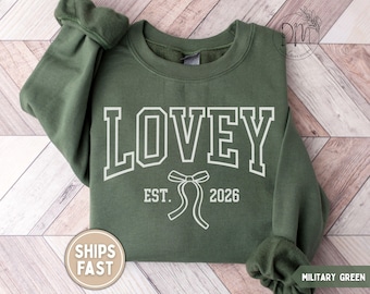 Lovey Sweatshirt Lovey Established Sweater Promoted to Lovey Sweatshirt Custom Lovey Gift for Lovey Mothers Day Gift New Lovey Crewneck