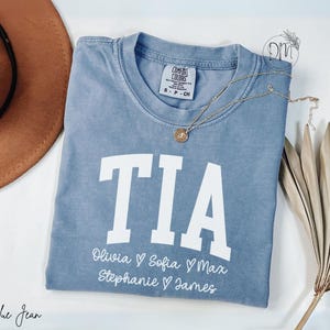 Comfort Colors Tia Shirt Personalized Tia Shirt Custom Tia T-Shirt with Names Tia Gift for Tia Mother&#39;s Day Gift Tia Dia De Las Madres Tia