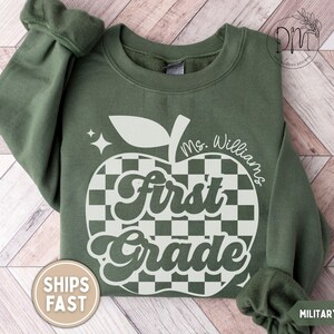 First Grade Teacher Sweatshirt, Custom 1st Grade Teacher Sweatshirt, Personalized Teacher Sweatshirt, First Grade Teacher Appreciation Gift