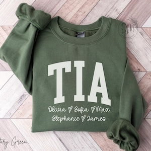 Tia Sweatshirt with Names Personalized Tia Sweatshirt Custom Names Tia Sweatshirt Custom Tia Gift for Tia Mothers Day Gift Tia Dia de Madres